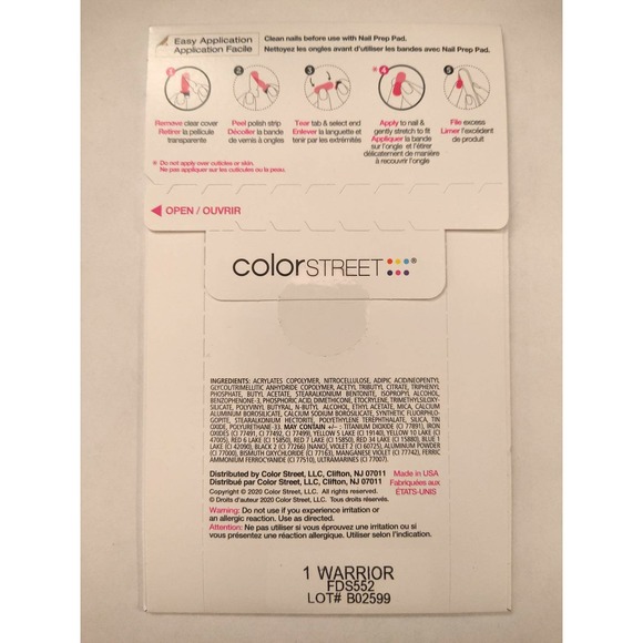 1 Warrior Color Street nail strips dry polish art floral blue silver Retired - Picture 4 of 4